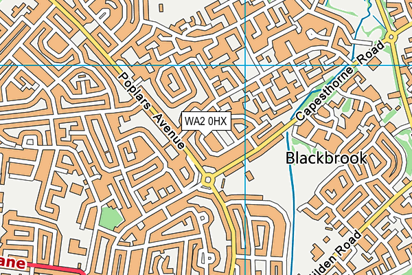 WA2 0HX map - OS VectorMap District (Ordnance Survey)