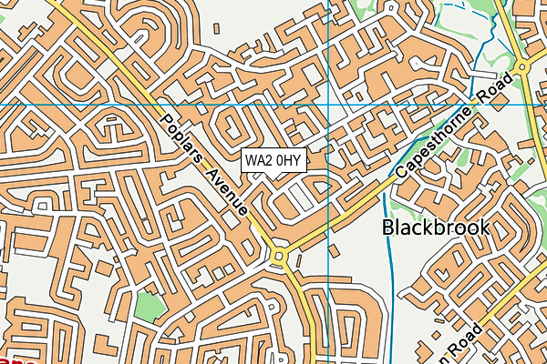 WA2 0HY map - OS VectorMap District (Ordnance Survey)