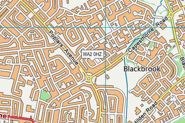WA2 0HZ map - OS VectorMap District (Ordnance Survey)