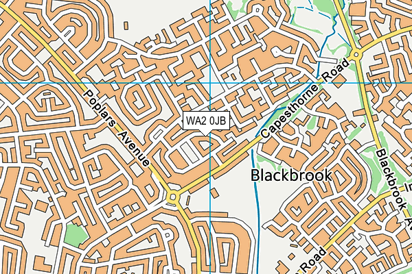 WA2 0JB map - OS VectorMap District (Ordnance Survey)