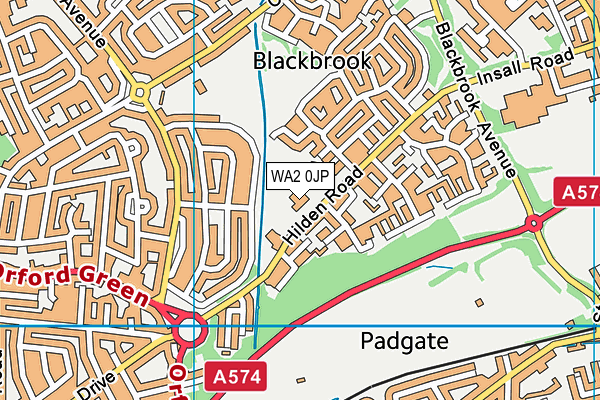 Brook Acre Community Primary School map (WA2 0JP) - OS VectorMap District (Ordnance Survey)