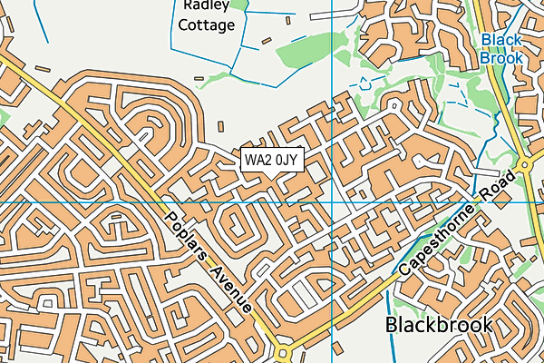 WA2 0JY map - OS VectorMap District (Ordnance Survey)