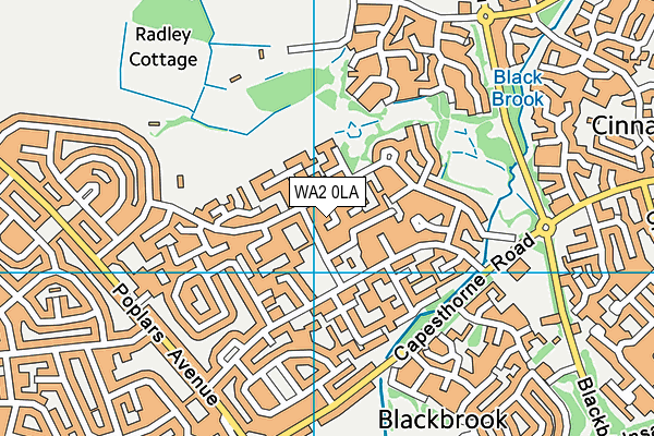 WA2 0LA map - OS VectorMap District (Ordnance Survey)