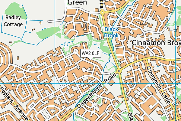 WA2 0LF map - OS VectorMap District (Ordnance Survey)