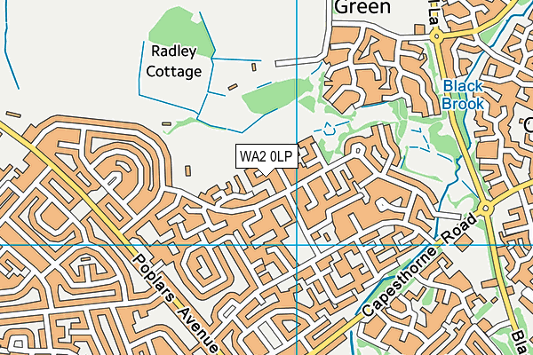 WA2 0LP map - OS VectorMap District (Ordnance Survey)