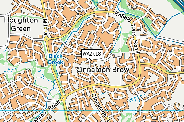 WA2 0LS map - OS VectorMap District (Ordnance Survey)