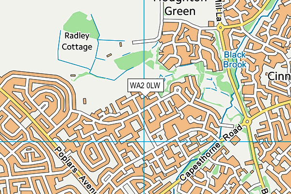 WA2 0LW map - OS VectorMap District (Ordnance Survey)