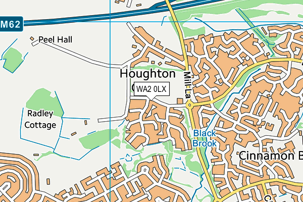 Peel Hall Park map (WA2 0LX) - OS VectorMap District (Ordnance Survey)