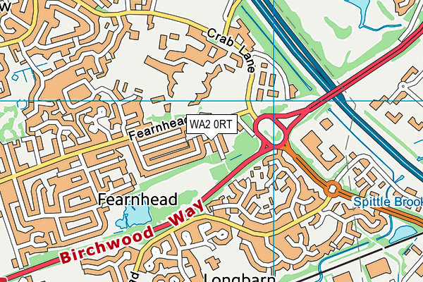 WA2 0RT map - OS VectorMap District (Ordnance Survey)