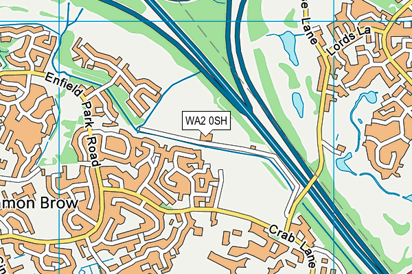 WA2 0SH map - OS VectorMap District (Ordnance Survey)