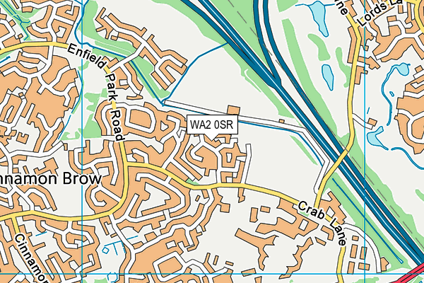 WA2 0SR map - OS VectorMap District (Ordnance Survey)