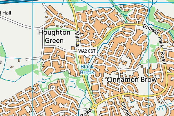WA2 0ST map - OS VectorMap District (Ordnance Survey)