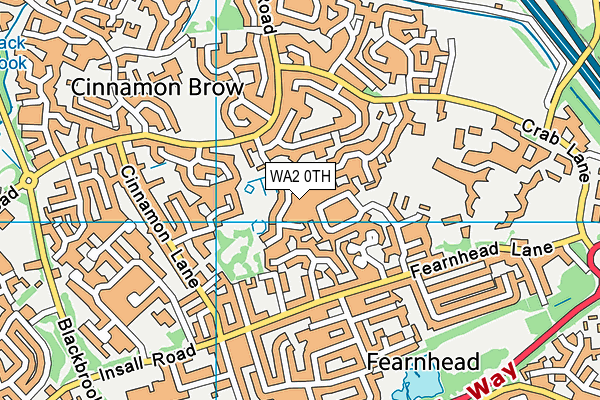 WA2 0TH map - OS VectorMap District (Ordnance Survey)