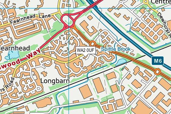 WA2 0UF map - OS VectorMap District (Ordnance Survey)