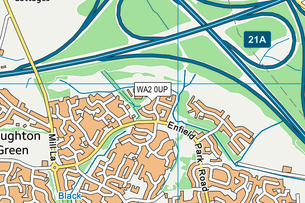 WA2 0UP map - OS VectorMap District (Ordnance Survey)