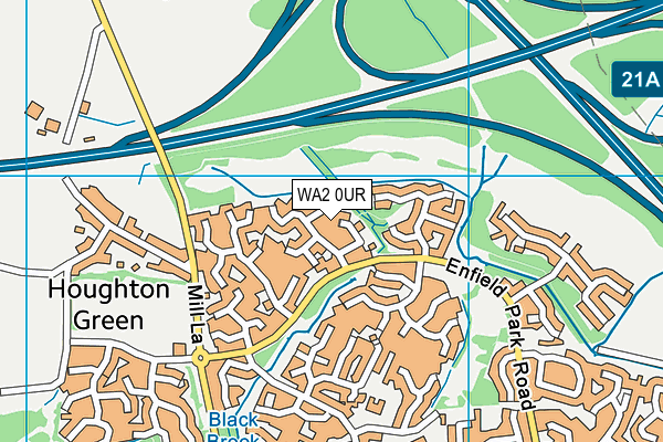 WA2 0UR map - OS VectorMap District (Ordnance Survey)