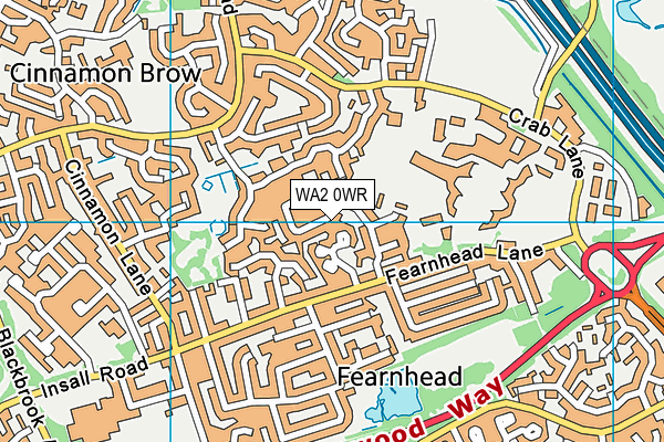 WA2 0WR map - OS VectorMap District (Ordnance Survey)