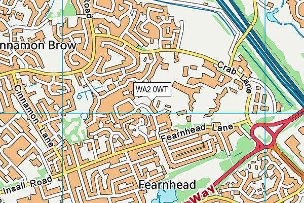 WA2 0WT map - OS VectorMap District (Ordnance Survey)