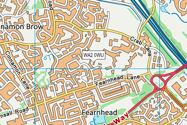 WA2 0WU map - OS VectorMap District (Ordnance Survey)