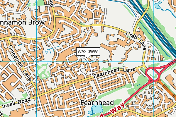 WA2 0WW map - OS VectorMap District (Ordnance Survey)