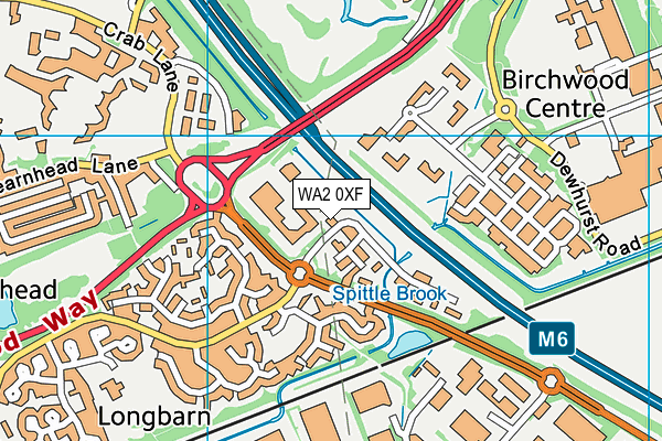 WA2 0XF map - OS VectorMap District (Ordnance Survey)