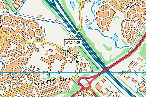 WA2 0XR map - OS VectorMap District (Ordnance Survey)