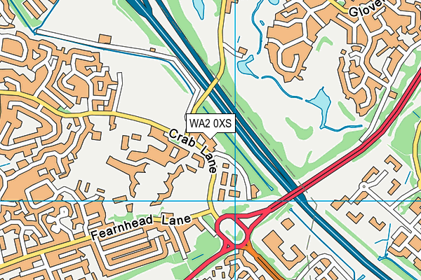 WA2 0XS map - OS VectorMap District (Ordnance Survey)