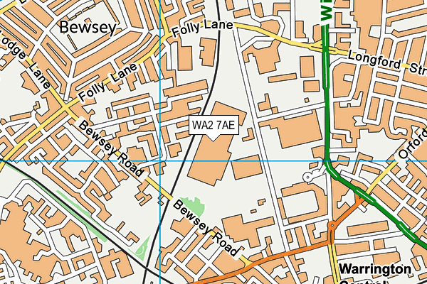 WA2 7AE map - OS VectorMap District (Ordnance Survey)