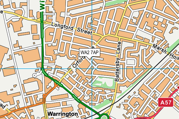 WA2 7AP map - OS VectorMap District (Ordnance Survey)
