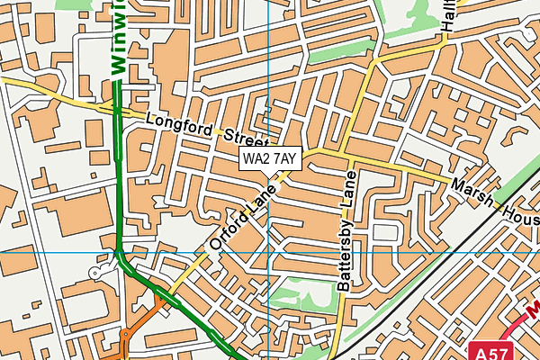 WA2 7AY map - OS VectorMap District (Ordnance Survey)