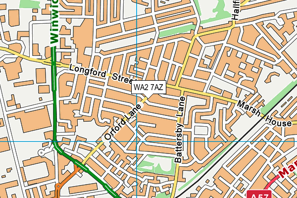 WA2 7AZ map - OS VectorMap District (Ordnance Survey)