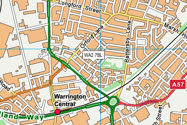 WA2 7BL map - OS VectorMap District (Ordnance Survey)