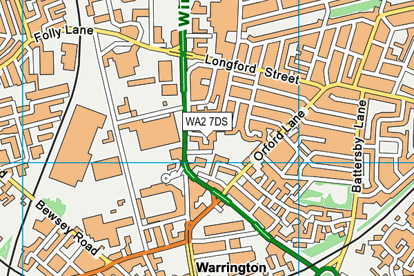 WA2 7DS map - OS VectorMap District (Ordnance Survey)