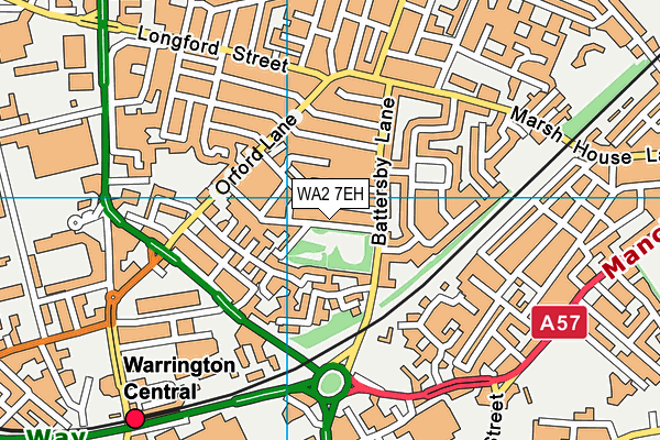 WA2 7EH map - OS VectorMap District (Ordnance Survey)