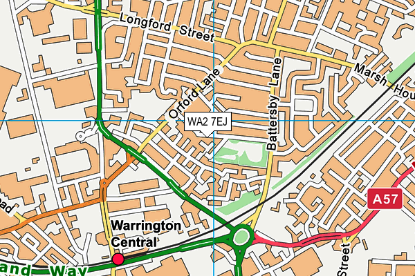 WA2 7EJ map - OS VectorMap District (Ordnance Survey)