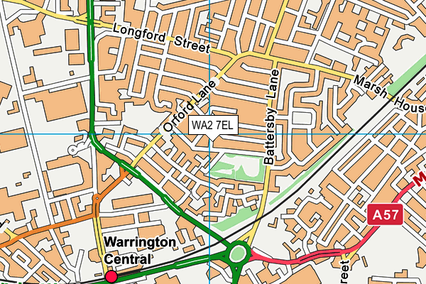 WA2 7EL map - OS VectorMap District (Ordnance Survey)