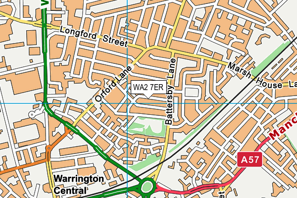 WA2 7ER map - OS VectorMap District (Ordnance Survey)