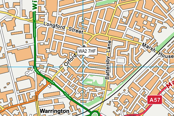 WA2 7HF map - OS VectorMap District (Ordnance Survey)
