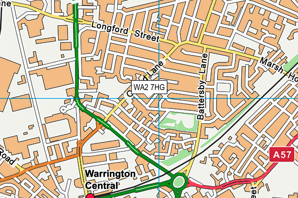 WA2 7HG map - OS VectorMap District (Ordnance Survey)