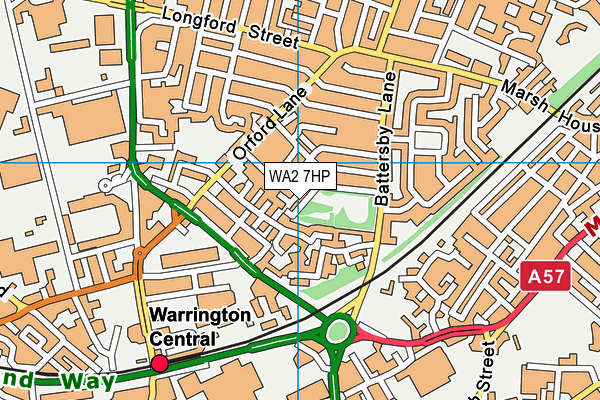 WA2 7HP map - OS VectorMap District (Ordnance Survey)