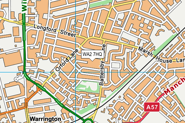 WA2 7HQ map - OS VectorMap District (Ordnance Survey)