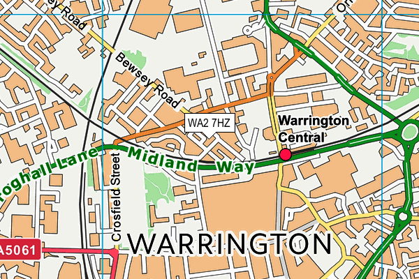 WA2 7HZ map - OS VectorMap District (Ordnance Survey)