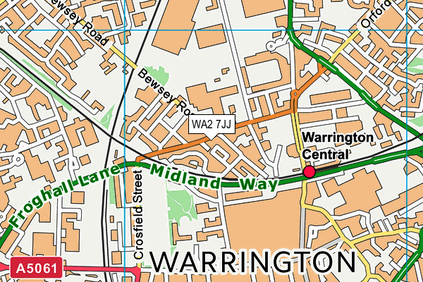 WA2 7JJ map - OS VectorMap District (Ordnance Survey)