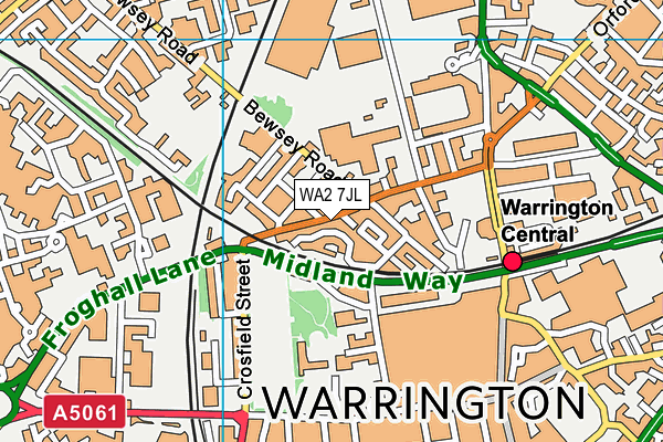 WA2 7JL map - OS VectorMap District (Ordnance Survey)