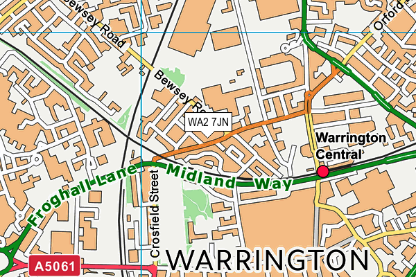 WA2 7JN map - OS VectorMap District (Ordnance Survey)