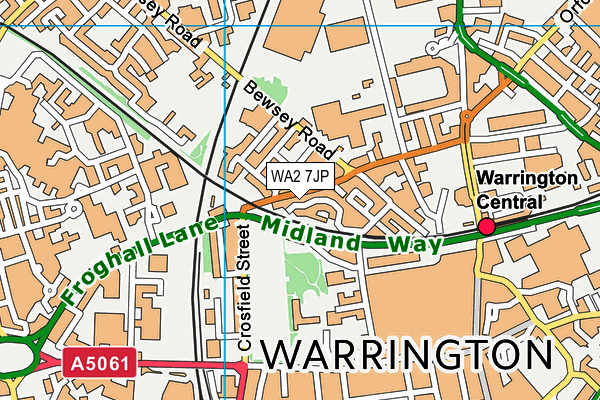 WA2 7JP map - OS VectorMap District (Ordnance Survey)