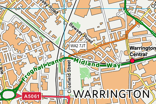 WA2 7JT map - OS VectorMap District (Ordnance Survey)