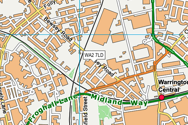 WA2 7LD map - OS VectorMap District (Ordnance Survey)