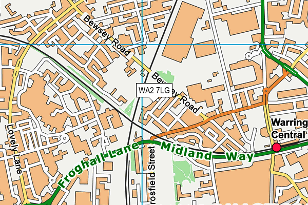 WA2 7LG map - OS VectorMap District (Ordnance Survey)