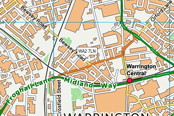 WA2 7LN map - OS VectorMap District (Ordnance Survey)